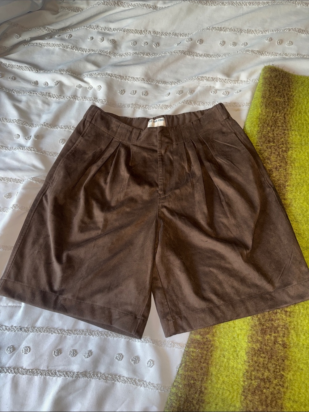 Free People Women’s Brown Pleated Shorts